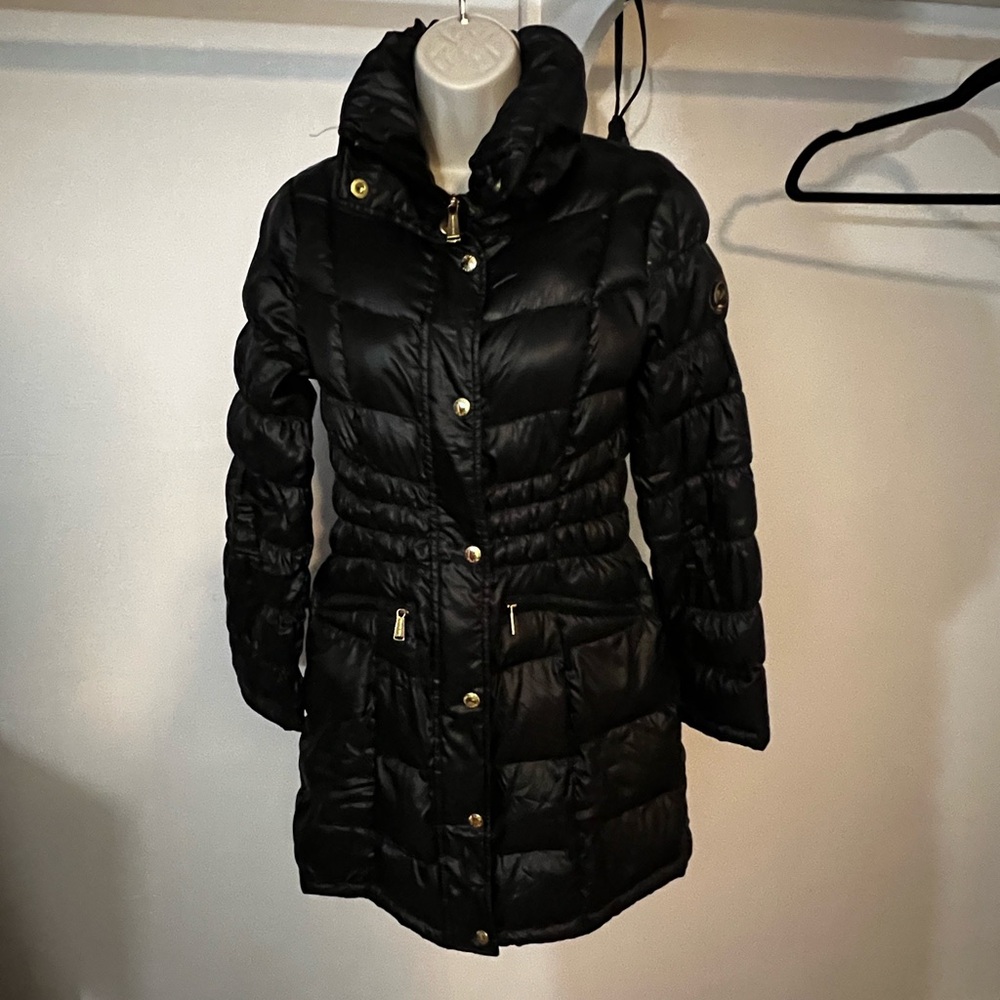 Michael Kors Black Puffer Coat with Hood - Women's Quilted Jacket